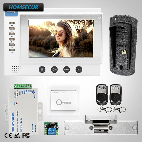 

HOMSECUR 7" Wired Hands-free Video Door Phone Intercom System+Outdoor Monitoring