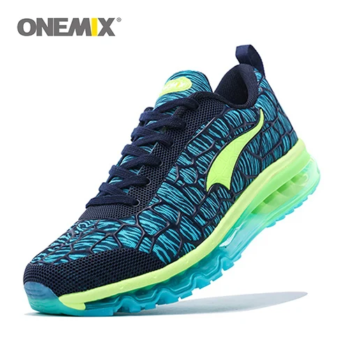 Onemix амортизирующая Мужская обувь для бега дышащая уличная прогулочная спортивная обувь новые мужские спортивные кроссовки размер 39-46 - Цвет: Blue