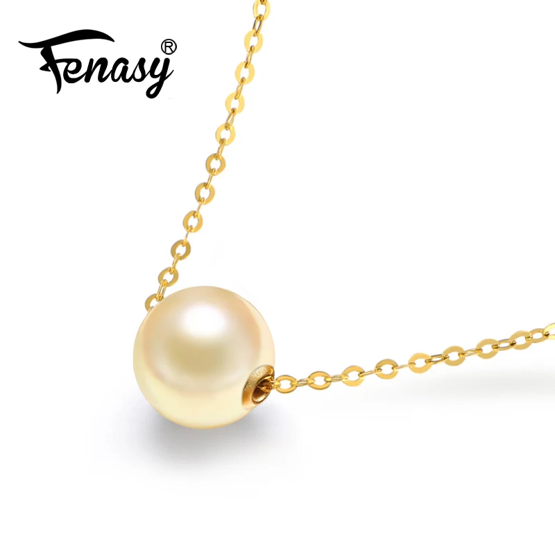 

FENASY 11-12mm big southsea pearls, AU750 Natural southsea pearls Pendant luxurious 18K gold accessory gold pearl Charms