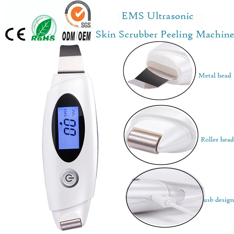 Ultrasound Sonic Skin Peeler Facial Cleaner Ultrasonic Pore Blackhead Acne Extraction Remover Exfoliator System Peeling Machine
