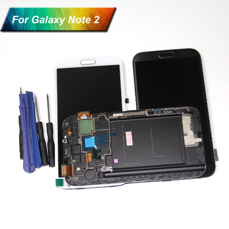 Для Samsung Note 2 ЖК дисплей сенсорный экран дигитайзер Рамка N7100 сменный для Galaxy