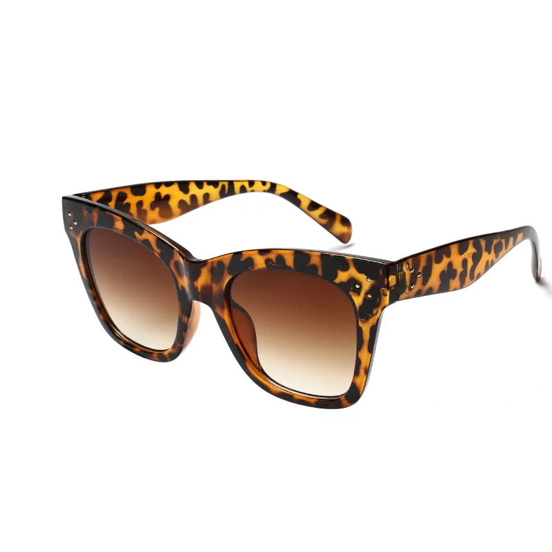 Большой кошачий глаз солнцезащитные очки для женщин женские ретро Роскошные брендовая дизайнерская обувь модные пластик рамки градиент цвет покрытие - Цвет линз: TY23A7