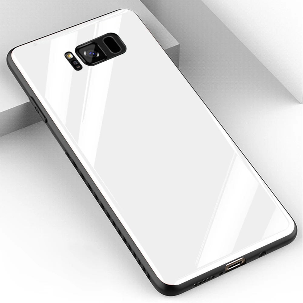 

Luxury Tempered Glass Phone Case Fundas For Samsung Galaxy Note 9 8 S7 edge S8 S9 Plus J3 J5 J7 2017 Prime Soft TPU Case Cover