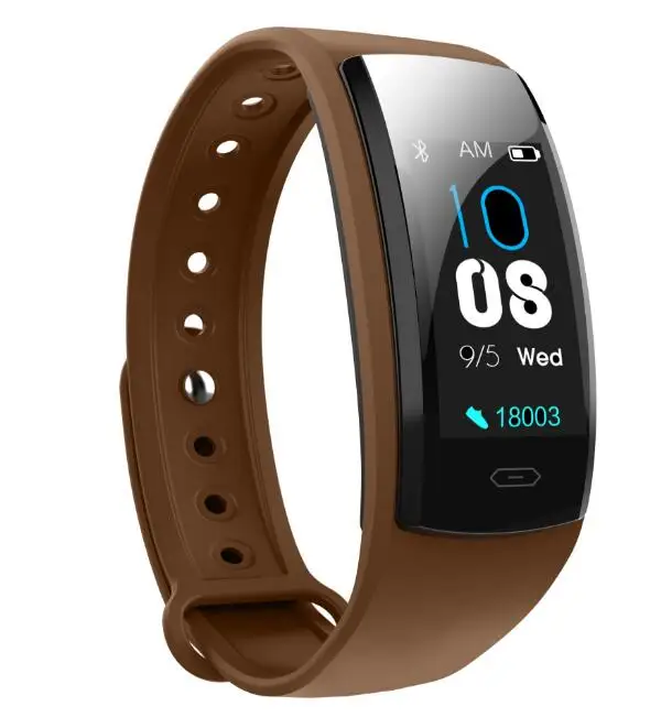 2019Diggro QS90 PLUS Blood Pressure Smart Bracelet Heart Rate Monitor Color Touch IP67 Fitness Tracker Smartband For Andriod IOS - Цвет: Brown