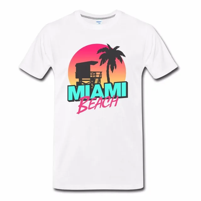 2018 Summer T Shirt Men O Neck Tee Miami Beach Vintage Round 2018 Summer T Shirt Men O Neck Tee Miami Beach Vintage Round Best