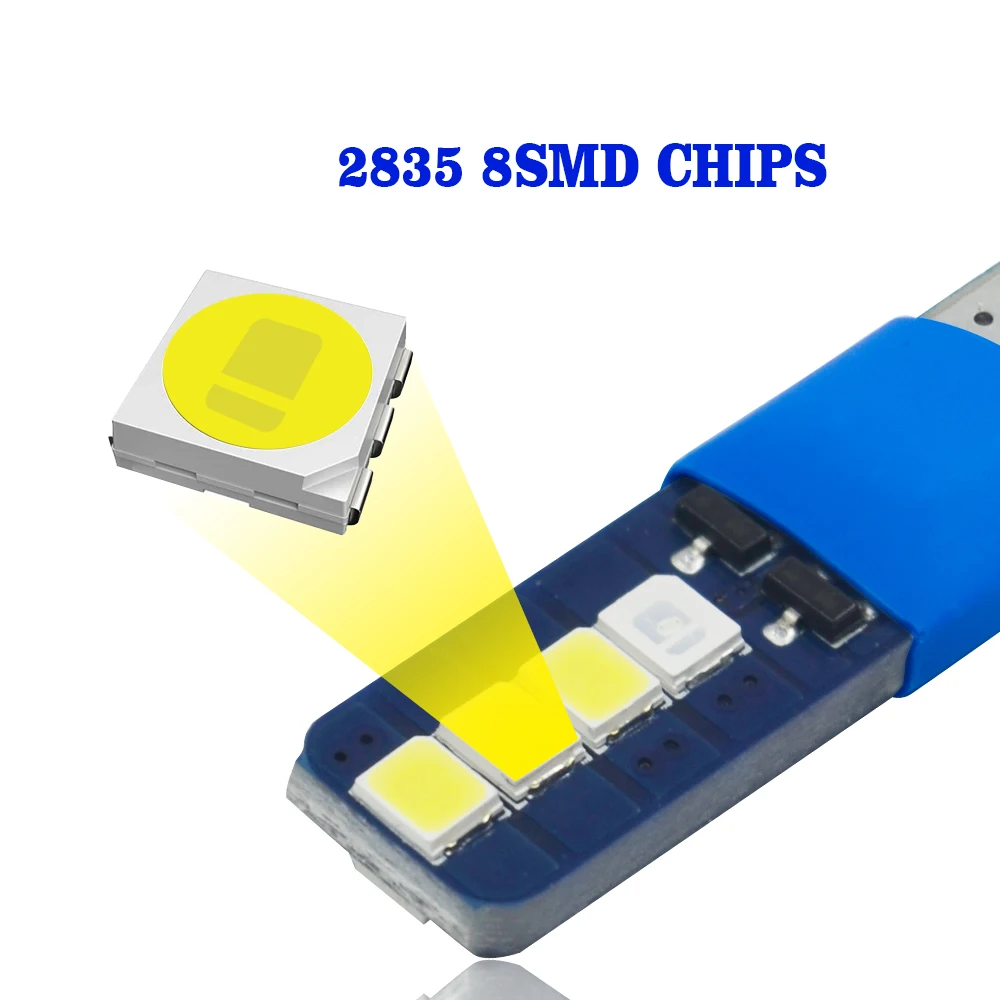 Горячая продажа 2835 8SMD T10 светодиодная автомобильная лампа белый светодиод Canbus
