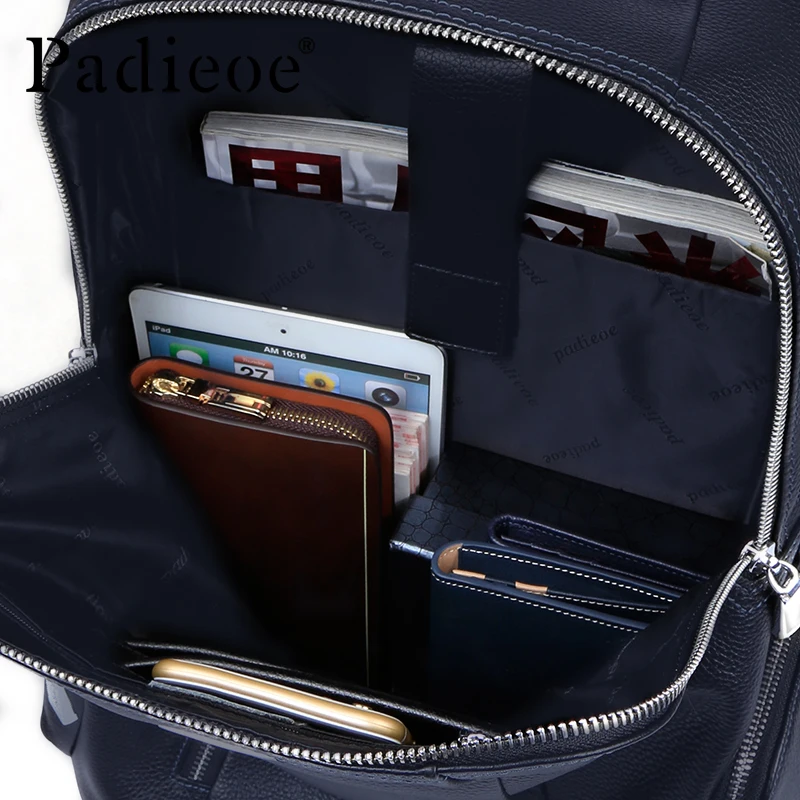 Padieoe Мужской Рюкзак bookbag Мужская сумка из натуральной кожи роскошный рюкзак для