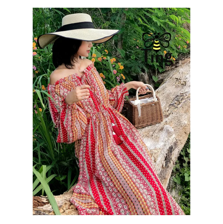 Tingfly со складками, с открытыми плечами Boho Макси платье женское богемное сплит длинное платье с кисточками летнее повседневное пляжное цветочное женское