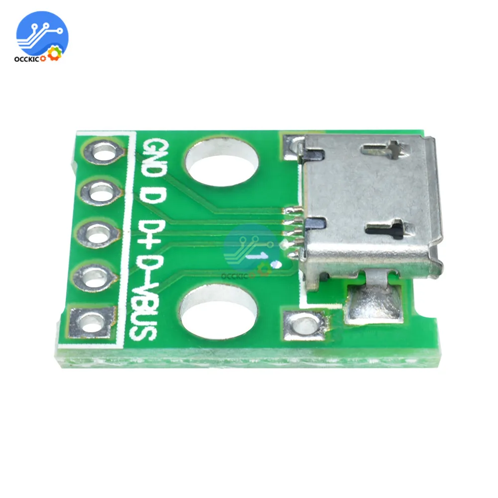 

10pcs Micro USB To DIP 2.54MM PCB Board Type A Female USB Adapter Converter Module For Arduino Connector Converter