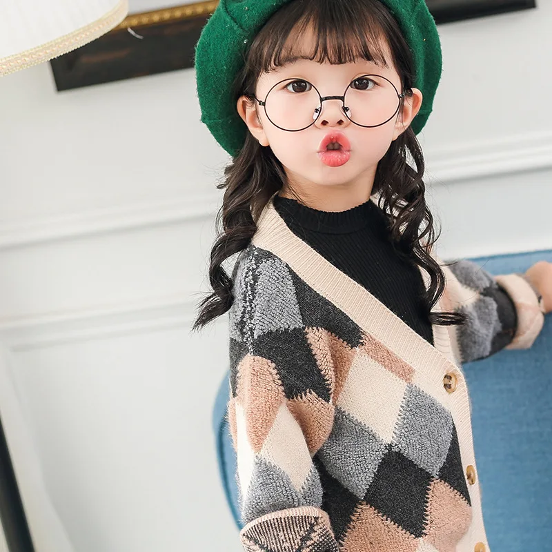 

Children Sweater Cardigan Autumn Baby Girl Winter Clothes Sweater Embroidered Diamond Knitted Jacket Baby Girls Boys Coat CA060