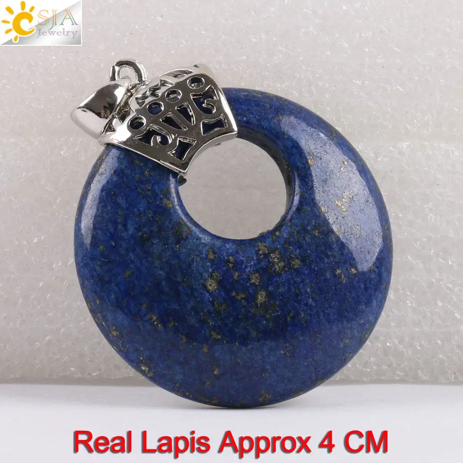 CSJA настоящий Lapis драгоценные камни сырье натуральные каменные минералы Кристалл полый драгоценный камень кулон Ювелирное Украшение Сделай Сам изготовление E071 - Окраска металла: Lapis