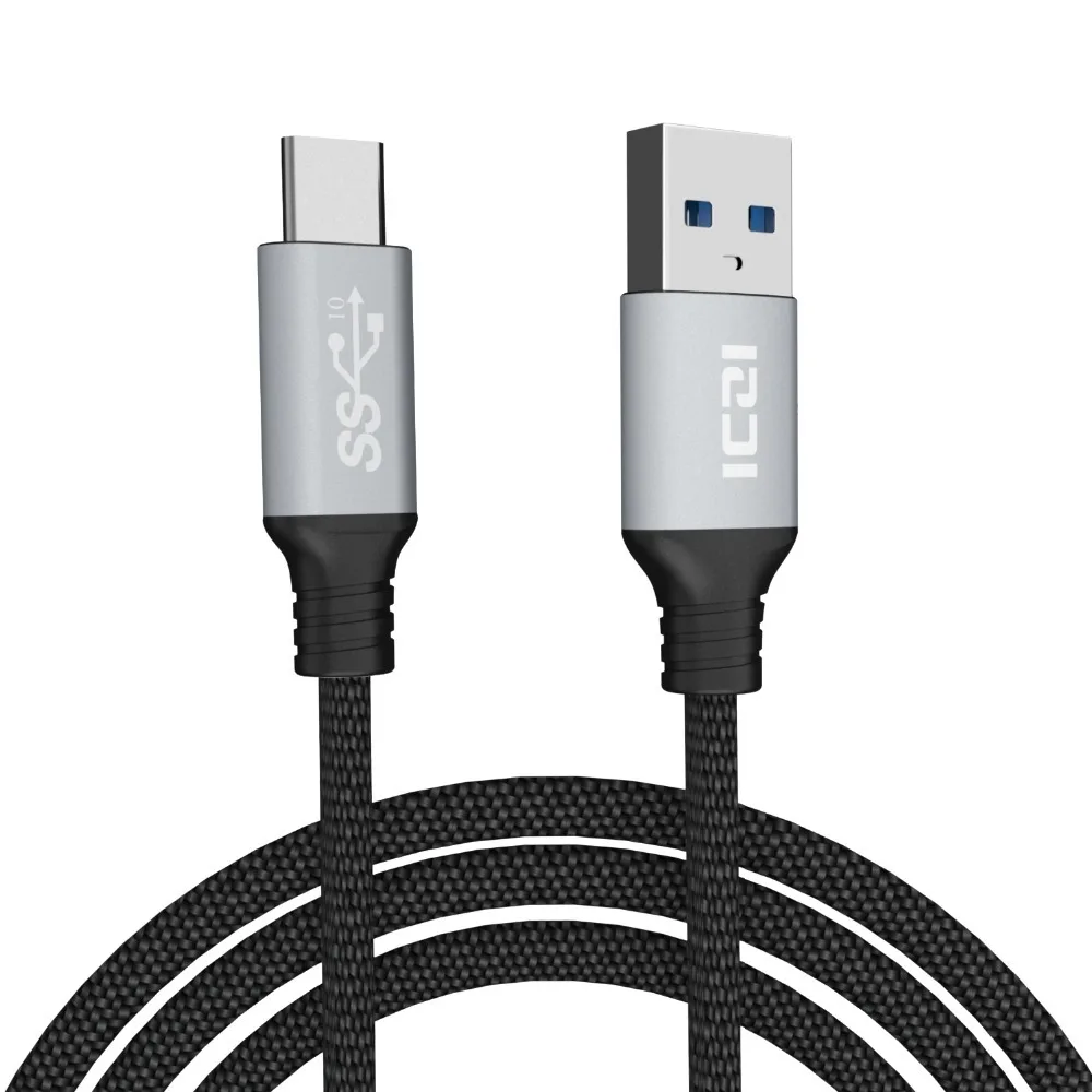 ICZI usb type-C кабель с нейлоновой оплеткой USB C к USB 3,0 кабель для быстрой зарядки и USB-C данных для samsung Galaxy S8/S8 Plus/Note