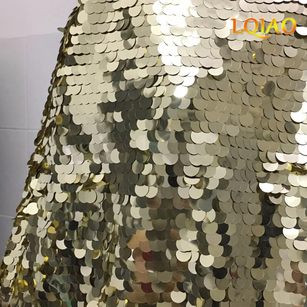 Light Gold Sequin Fabric-003
