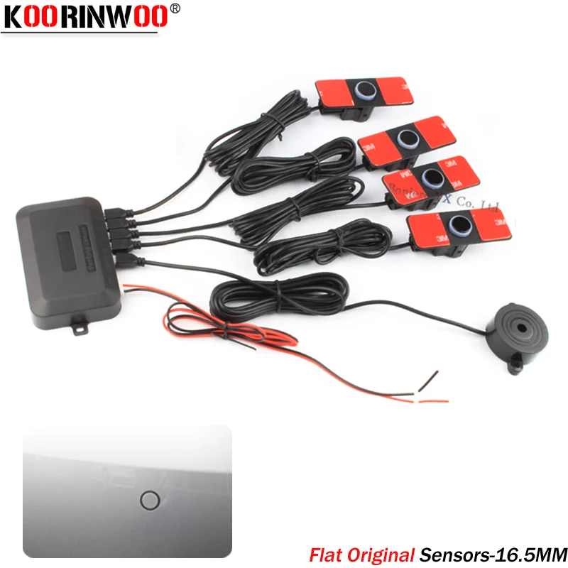 Koorinwoo Original 16.5MM Flat Probes Electromagnetic parking sensor Park Baclights BIBI Buzzer Speaker Parktonick Reverse Safty |