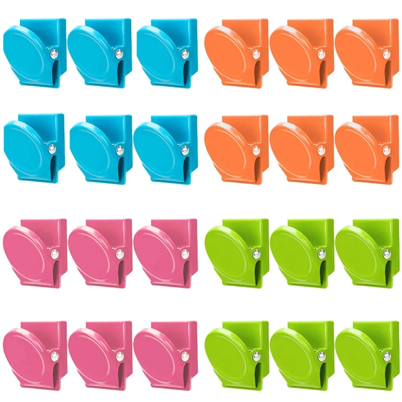 

Magnetic Clips, 24 Pieces Magnetic Metal Clips, Refrigerator Whiteboard Wall Fridge Magnetic Memo Note Clips Magnets Metal Cli