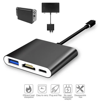 

YTTL Mini Dock Station For SH350 Portable Dock USB-C Type-C to HDMI Adaptor Hub Converter 4K HD Transfer for Nintend Switch NS