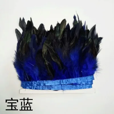 Gold yellow rooster coque tails feather trims 10-20cm height - Цвет: royal blue