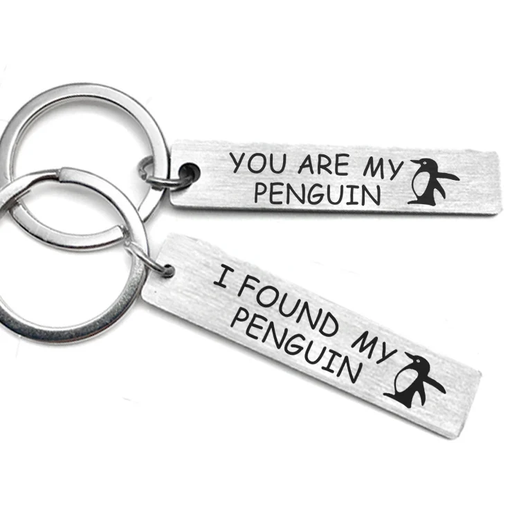 

You're My Penguin Couple Keychains Penguin charm stainless steel keychain for Boyfriend Girlfriend Penguin Love Gift