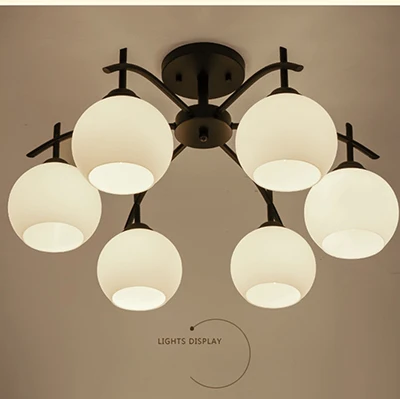 Североамериканская 3 лампы, 5 ламп, 6 ламп, 8 ламп, потолочный светильник, простая гостиная, столовая, спальня, железное стекло, светодиодный светильник - Цвет корпуса: 6 lights