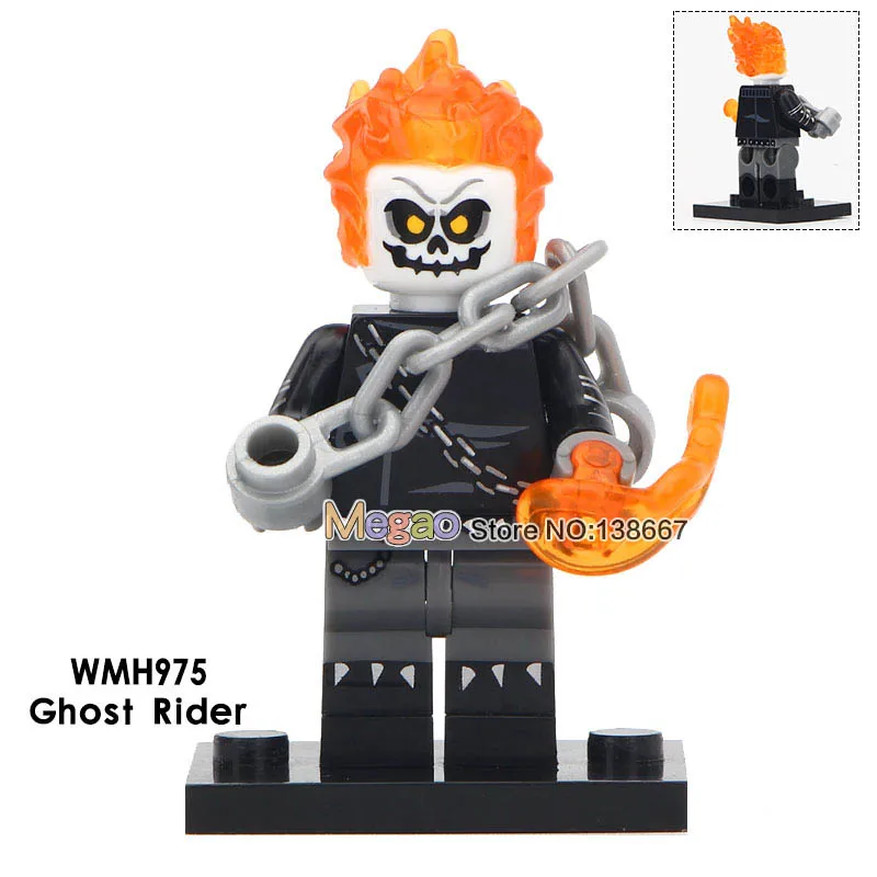 

Single Sale Ghost Rider Marvel Spotlight Super Heroes Comics s Assemble Building Blocks Gift Toys For Children