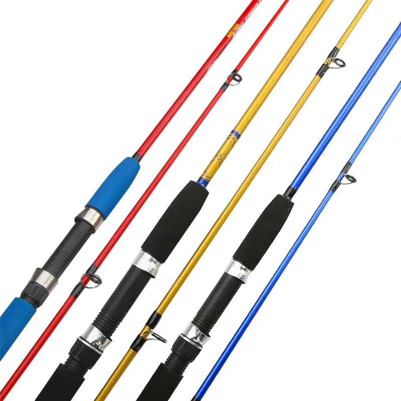 4 colors 1.8m/2.1m Fiberglass fiber Fishing pole with EVA handle M Power Spinning Fishing Rod
