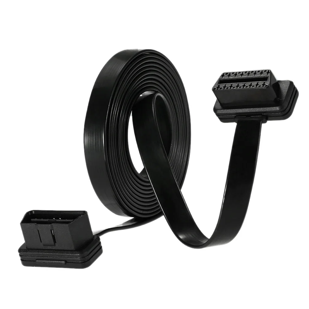 

OBD2 16 Pin Flat Noodle-line Cable Male to Female 3 Meters Extension Cable Connector Adaptor OBD Car Diagnostic Extender
