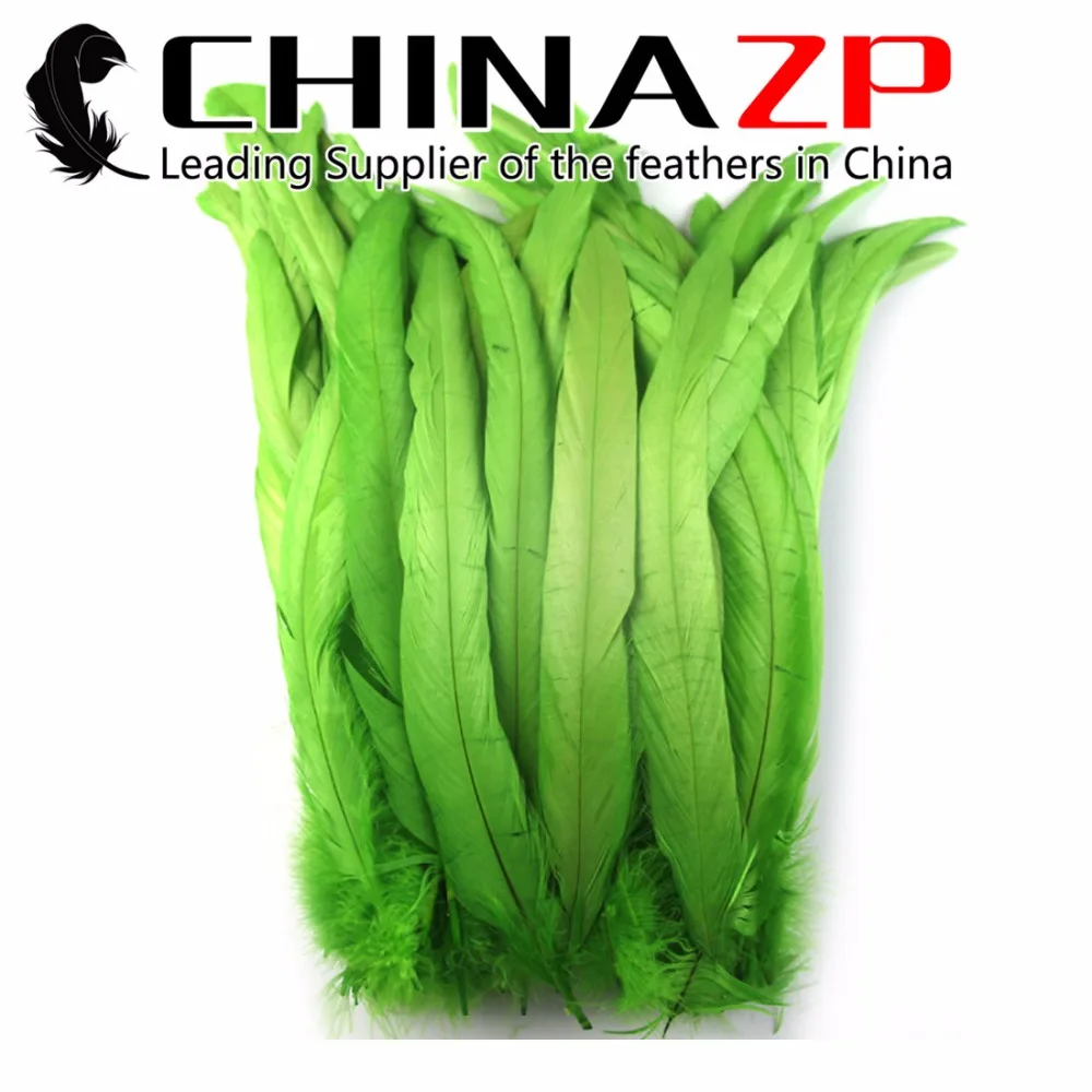 

CHINAZP Factory 200 шт./лот от 25 до 30 см в длину окрашенное лаймовое зеленое перо гризли петушиное оптом