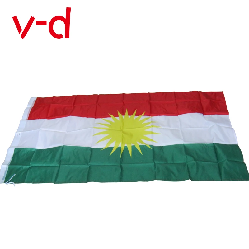 free shipping xvggdg the Kurd flag Kurdish flag 100% Polyester Kurdistan Flag 150*90 CM In-kind Shooting