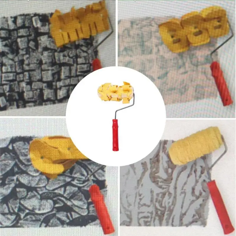 

DIY Printing Pattern Rubber Roller Decoration Paint Wall Embossing Roller E5M1