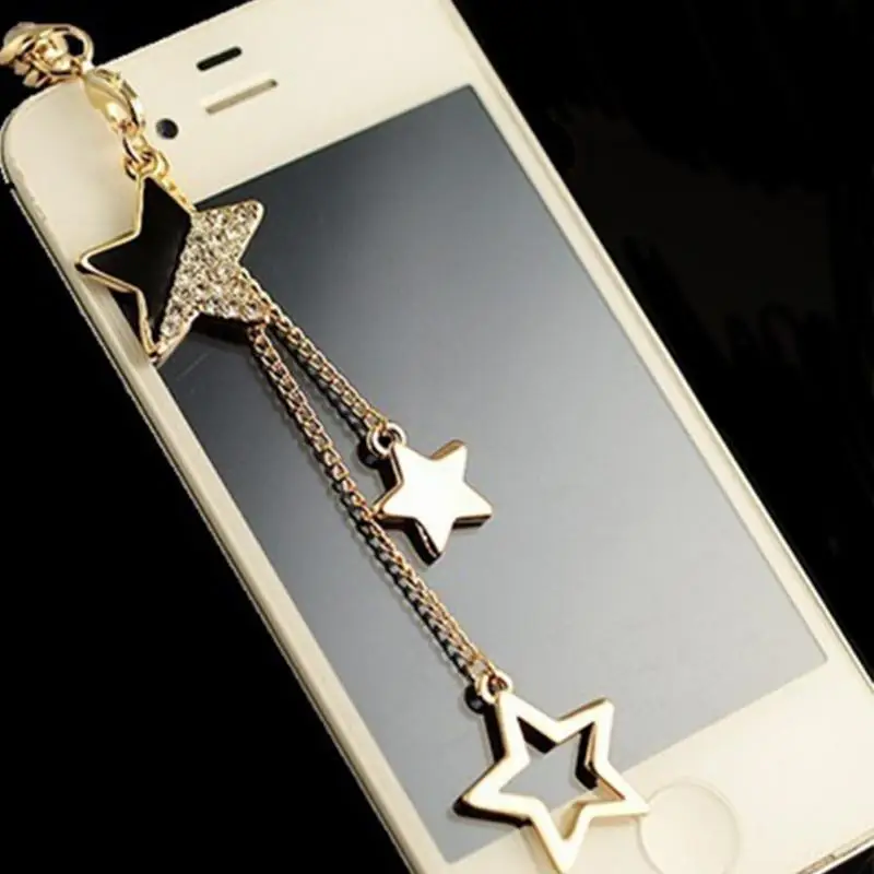 

Star Pendant Chain Headphones Dustproof Plug Caps Cell Phone Accessories 3.5mm Earphone Anti Dust Plug For Iphone for Samsung