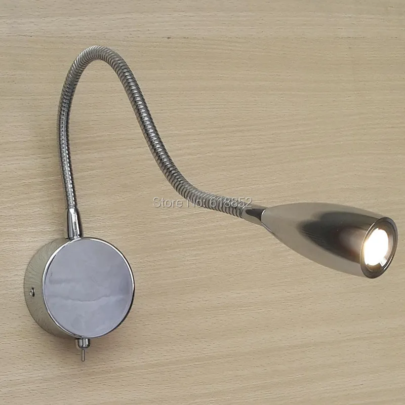 

Flexible Neck Wall Light CREE LED 3W AC100V-240V Finish in Polished Chrome quality material long lifespan 2 years warranty