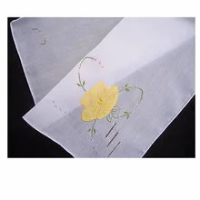 Белый платок ручной работы льняная винтажная тонкая женская аппликация вышитые платки с цветочным узором Shantou 28 см детские мокасины