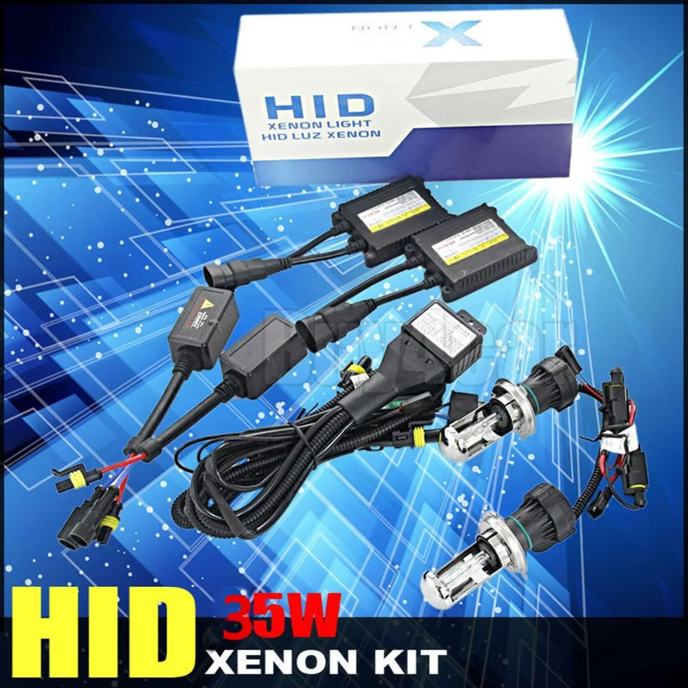 

35W DC H4 HID Kit Bi xenon Bixenon high low beam 4300K 6000K 8000K 10000K 12000K Conversion Head light Bulb #182#9