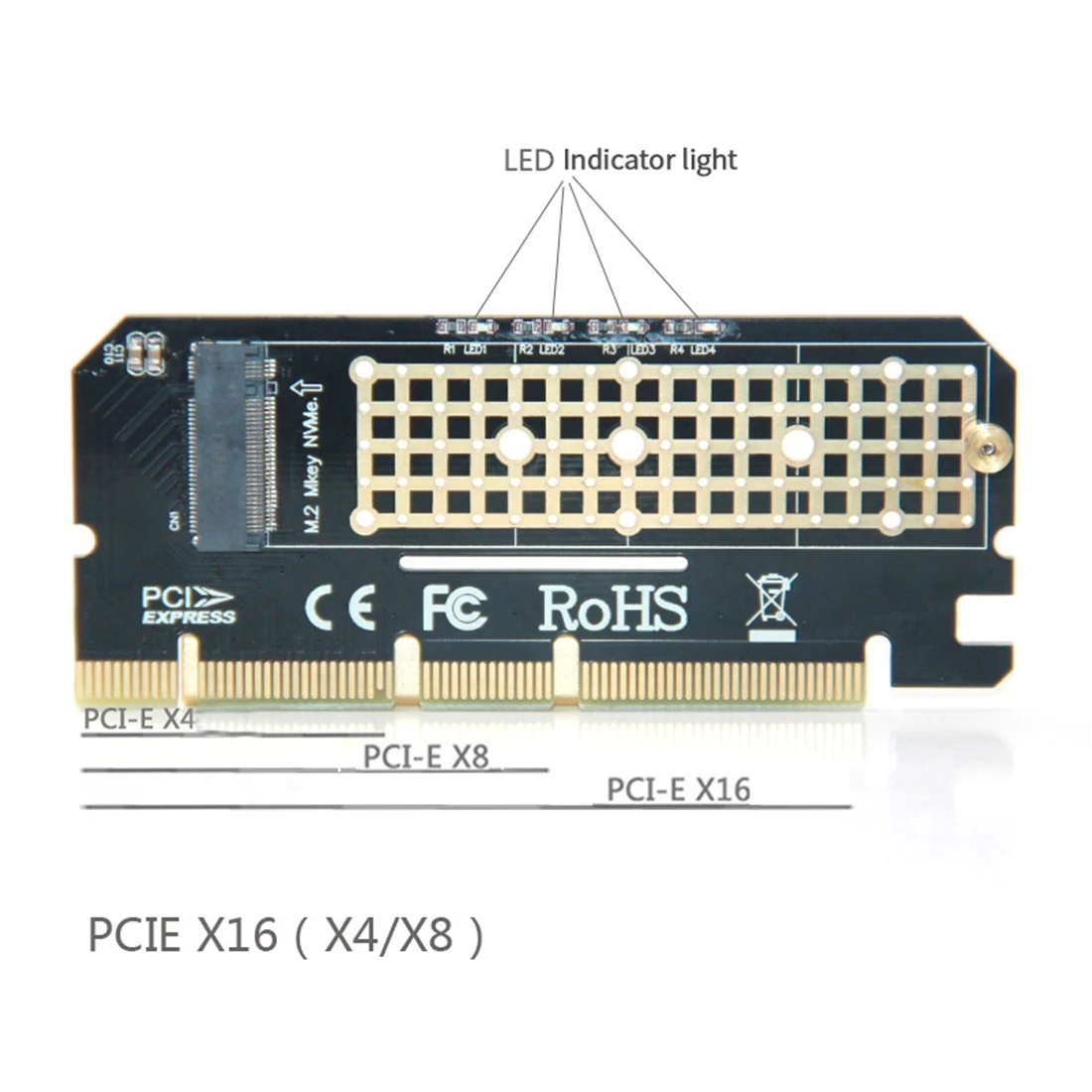 M.2 SSD к PCIE 3 0 X16 адаптер с светодиодный M ключ интерфейсная карта Suppor PCI Express 0x4 для NVMe