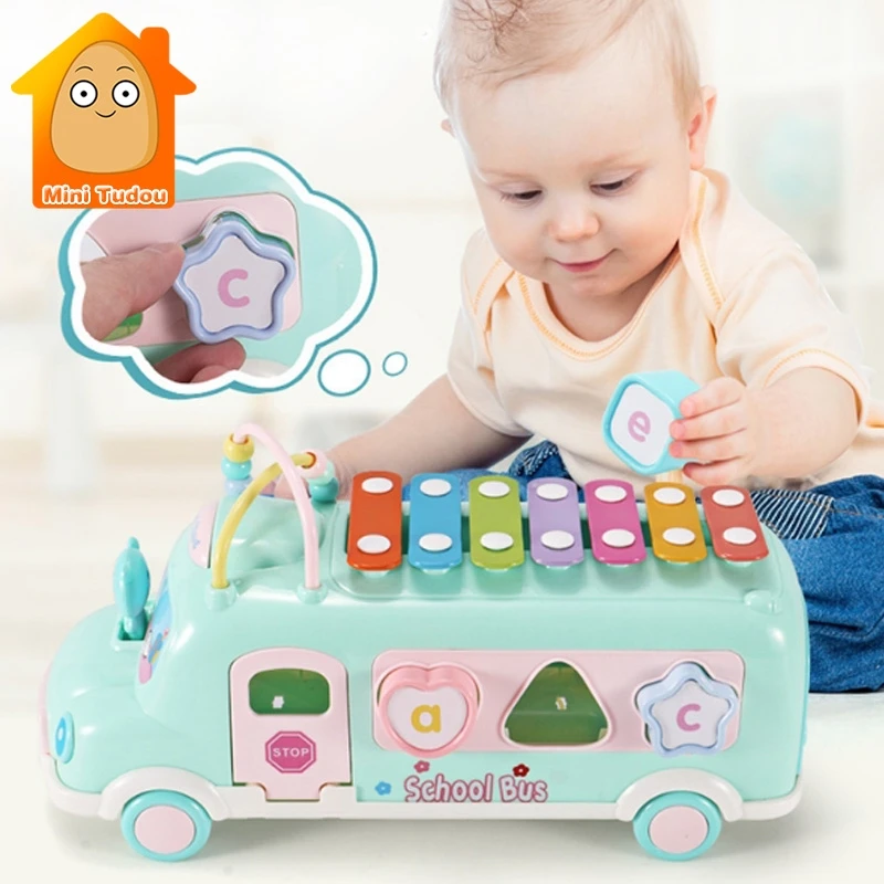 Kids Baby Hand Knock Piano Toy Car Pull Musical Instrument Early Educational Toy 