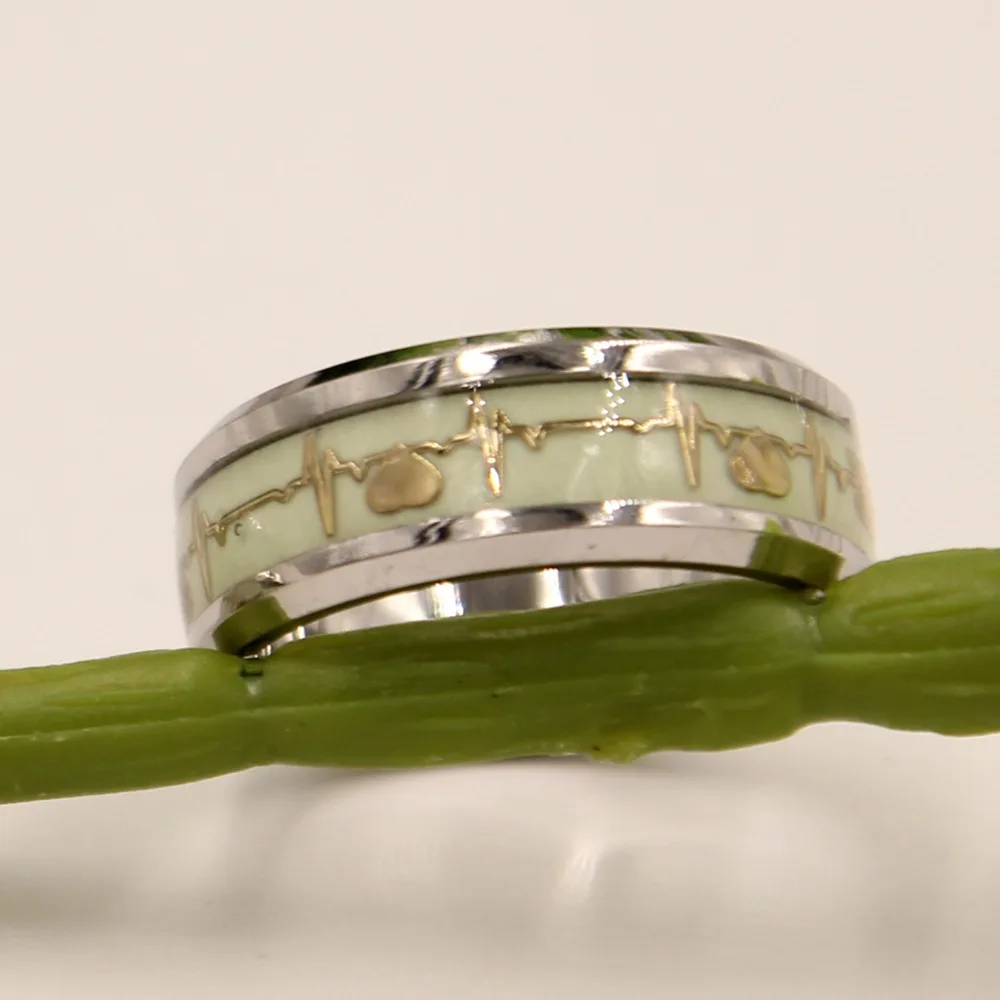 2018 new 316L stainless steel ring luminescent electrocardiogram