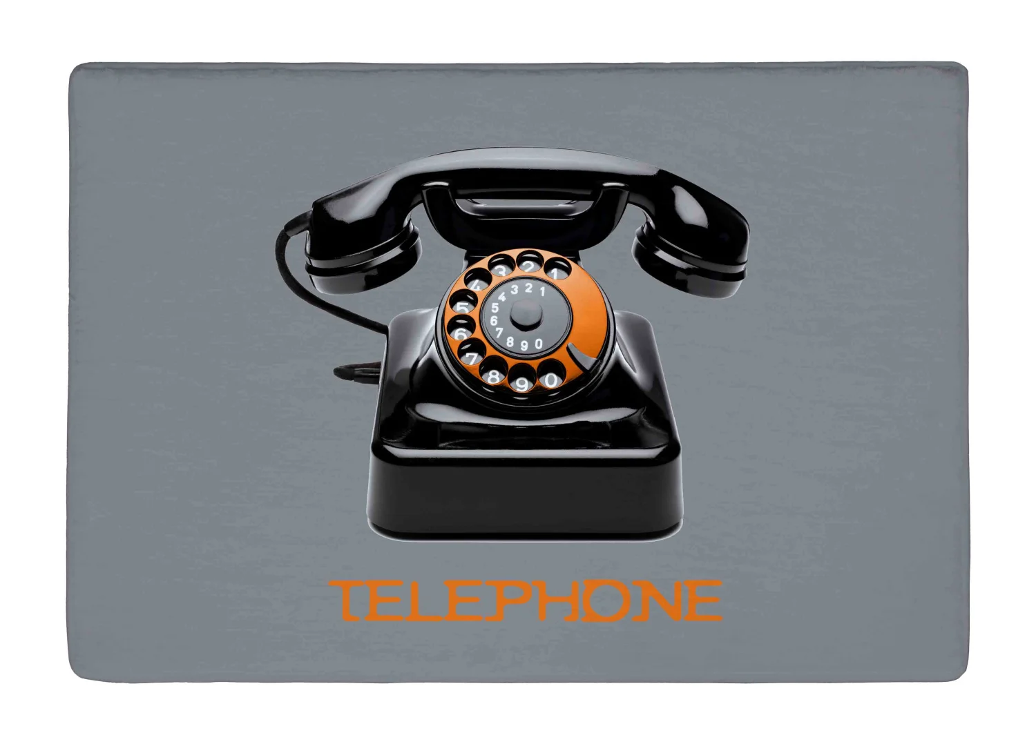 Floor Mat Gray Vintage Navy blue Telephone Print Non slip Rugs Carpets