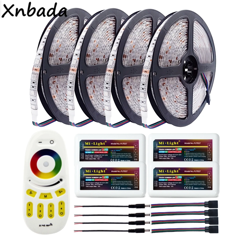 Выделите 5 м 10 м 15 м 20 м 5050SMD RGB светодио дный полосы 60 светодио дный s/М гибкий свет DC12V Milight RGB светодио дный контроллер дистанционного управления Комплект