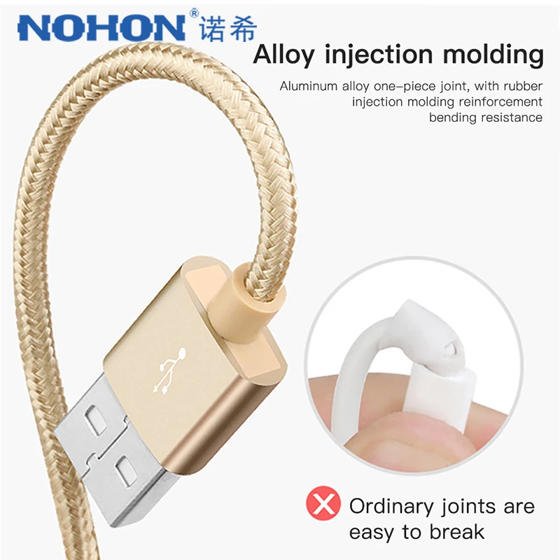 NOHON Micro USB кабель для быстрой зарядки и синхронизации данных Samsung Xiaomi Redmi Note 5 Pro Huawei