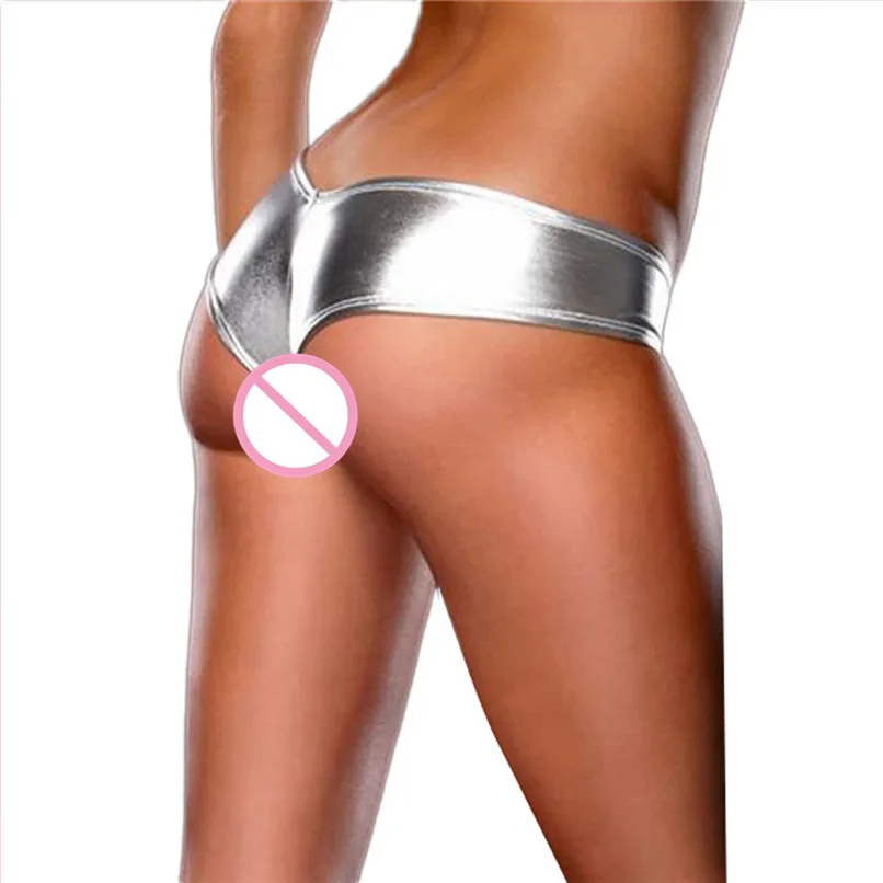 

Stylish Fashion 9 Colors Women's Sexy Panties Briefs Night Game Glossy Leather Shorts Ladies Underwear thongs knicker H0TB