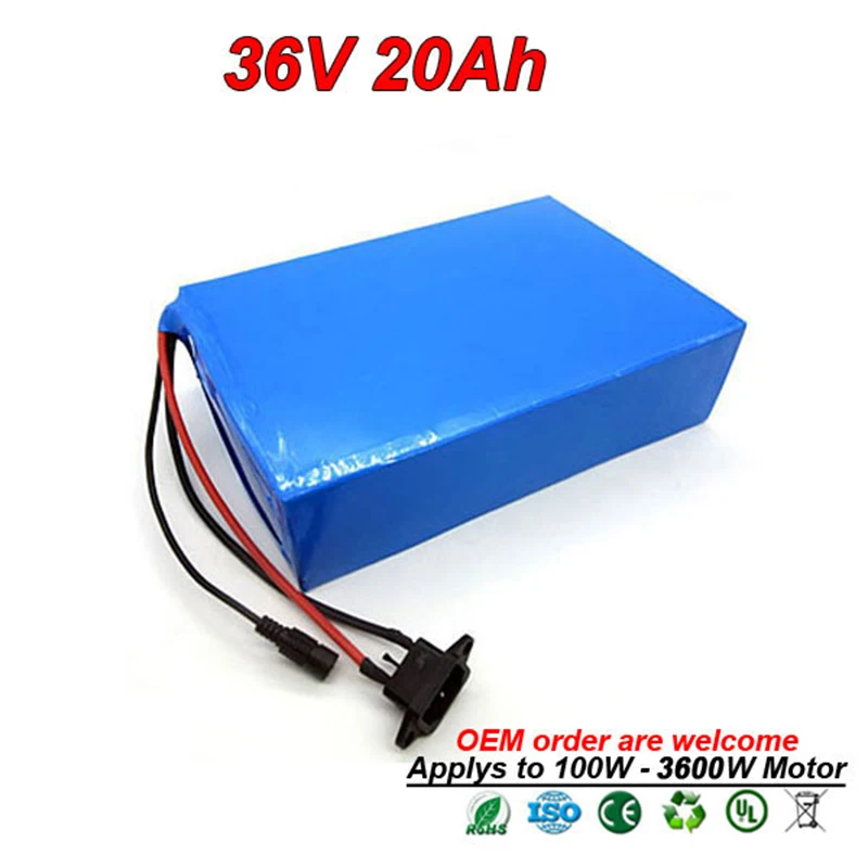 36V 20Ah 1000W 2000W 3000W электрический велосипед батарея E скутер комплект литий ионный