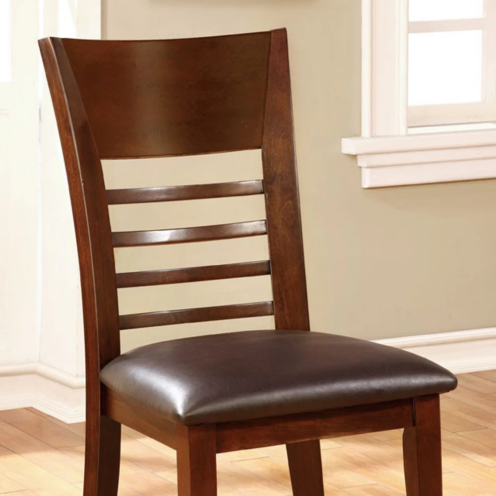 Hillsview I Transitional Side Chair, Brown Cherry Finish, Set of 2