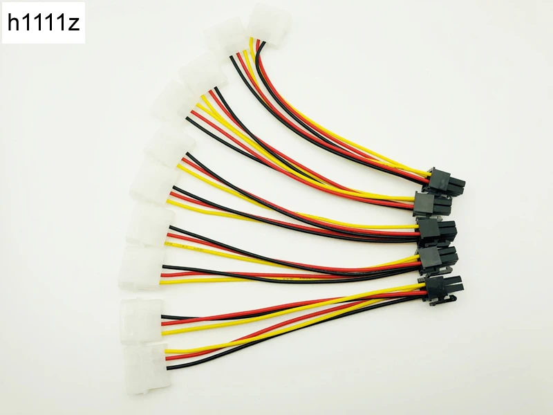 5 шт./лот, двойной 4-контактный на 6-контактный Molex PCI-E, внешняя графическая карта, кабель питания, конвертер, адаптер, высокое качество для майнинга BTC