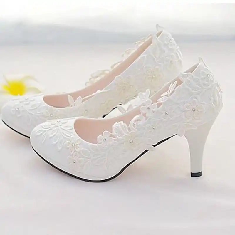 bridal pumps ivory