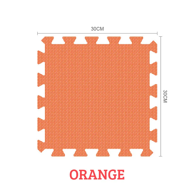 Детский игровой коврик, однотонный цветной коврик-пазл, EVA пены, детский коврик, 30X30X1 см, для спальни, школы, защитная напольная плитка - Цвет: orange