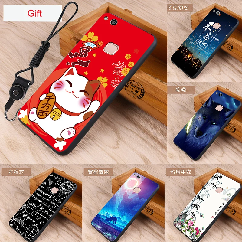 

Huawei p10 lite Case Original Cover for huawei p10 lite Bag Case Cover Skin Wolf Fish Skull Fundas 100% BiNFUL