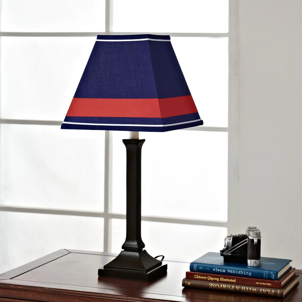 Clearance lighting romantic coffee shop British wind cloth table lamps retro children bedroom bedside lamp bar blue table lights ZA 1