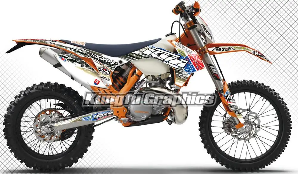 И рисунком «кунг-фу» графика на заказ мотоцикл наклейки комплект 6 дней гонки Grafiche для KTM 125 200 250 300 350 450 500 EXC EXC-F XCW XCF-W - Цвет: Style 13