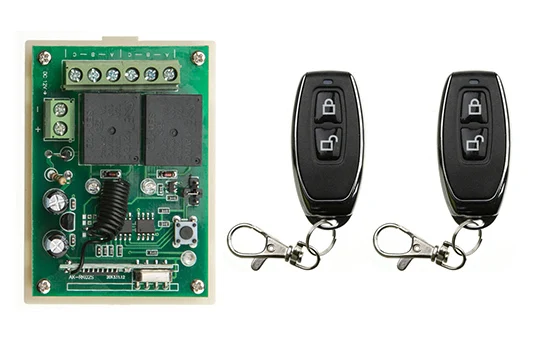 

New Smart Home DC12V 2CH Radio Wireless Remote Control Switch System teleswitch Receiver with 2pcs Two Buttons Transmitters