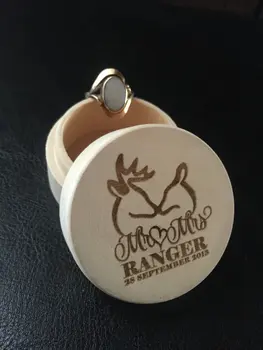 

customize Buck and Doe rustic Wooden Wedding proposal Couples Ring bearer Boxes engagement party favors Gift for Couples